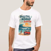 Digital Nomad Surfer Beach T-shirt (Voorkant)