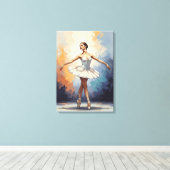 Digital Painting of a Ballerina – Elegant Dance  Canvas Afdruk (Insitu (Houten vloer))