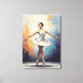 Digital Painting of a Ballerina – Elegant Dance  Canvas Afdruk (Voorkant)