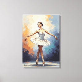 Digital Painting of a Ballerina – Elegant Dance  Canvas Afdruk