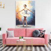 Digital Painting of a Ballerina – Elegant Dance  Canvas Afdruk (Insitu (Woonkamer))
