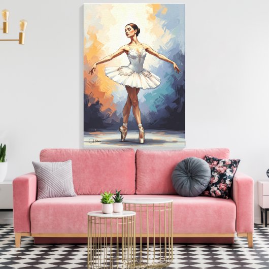 Digital Painting of a Ballerina – Elegant Dance  Canvas Afdruk (Insitu (Woonkamer))