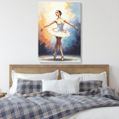 Digital Painting of a Ballerina – Elegant Dance  Canvas Afdruk (Insitu (Slaapkamer))