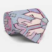 Digital Paisley Stropdas Pink Grey (Opgerold)