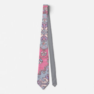 Digital Paisley Stropdas Pink Grey
