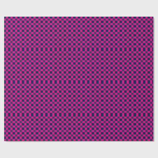 Digital Pixel Check Plaid Pink and Blue Cadeaupapier (Vlak)