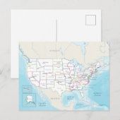 Digital political map of the United States. Briefkaart (Voorkant / Achterkant)