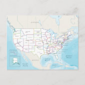 Digital political map of the United States. Briefkaart (Voorkant)