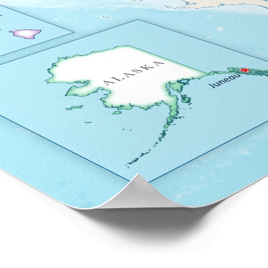 Digital political map of the United States. Poster (Hoek)