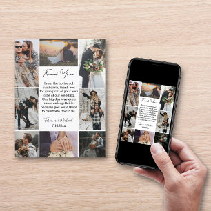 Digital&Printed 8 Foto's Collage Bruiloft Dank u Kaart
