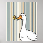 Digital Prints with Cute Duck - Striped Wall Decor (Voorkant)