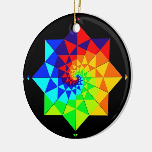 Digital Rainbow Spiral Ketting of Keramisch Ornament (Links)