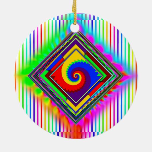 Digital Rainbow Spiral Ketting of Keramisch Ornament (Achterkant)
