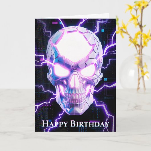 Digital Resurrection: The Neon Reaper Kaart (Gele Bloem)