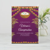 Digital Rice voeding uitnodigen Annaprasan uitnodi Kaart (Staand voorkant)