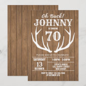 Digital Rustic Deer Birthday Invitation. Oh Buck! Kaart (Voorkant / Achterkant)