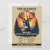 Digital Rustic Deer Birthday Invitation. Oh Buck! Kaart (Voorkant)