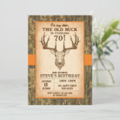 Digital Rustic Deer Birthday Uitnodiging (Staand voorkant)