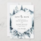 Digital Rustic Mountain Wedding Save The Date (Voorkant)