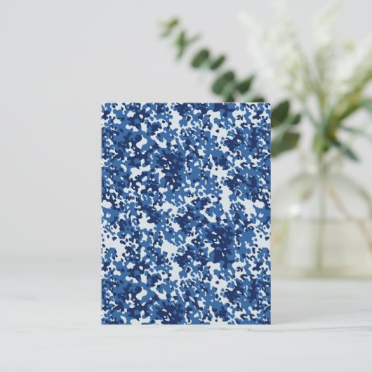 Digital Sky Blue Camouflage - met wit Briefkaart (Staand voorkant)