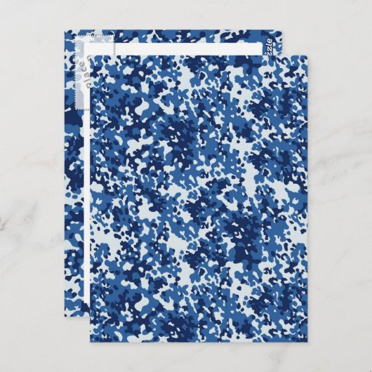 Digital Sky Blue Camouflage - met wit Briefkaart (Voorkant / Achterkant)