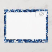 Digital Sky Blue Camouflage - met wit Briefkaart (Achterkant)