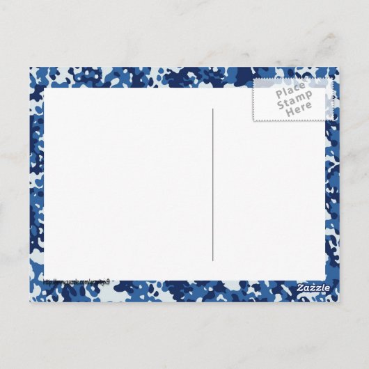Digital Sky Blue Camouflage - met wit Briefkaart (Achterkant)