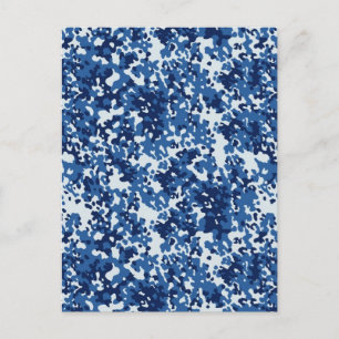 Digital Sky Blue Camouflage - met wit Briefkaart