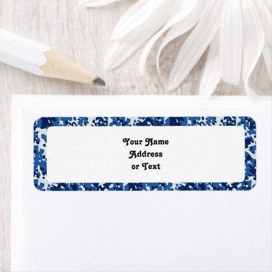 Digital Sky Blue Camouflage - met wit Etiket (Insitu)