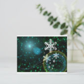 Digital Snowflake Natuur Winter Peace Love Destiny Briefkaart (Staand voorkant)