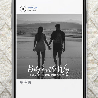 Digital Social Media Pregnancy Reveal Photo Aankondiging