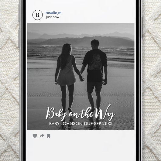 Digital Social Media Pregnancy Reveal Photo Aankondiging