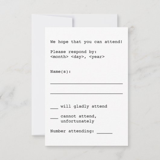 Digital Style, Nerdy "R.S.V.P." Kaart (Achterkant)