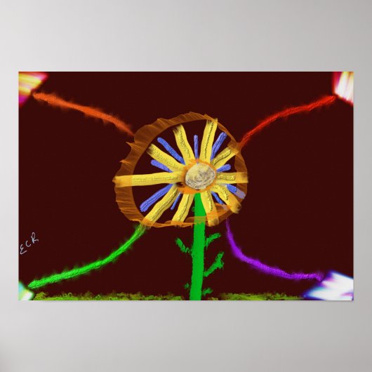 Digital Sunflower Poster (Voorkant)