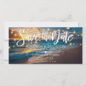 Digital Sunset Beach Save the Date Uitnodiging (Voorkant)
