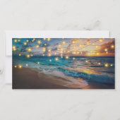 Digital Sunset Beach Save the Date Uitnodiging (Achterkant)