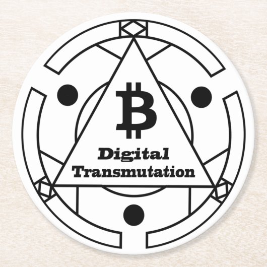 Digital Transmutation Alchemy Ronde Kartonnen Onderzetter (Voorkant)