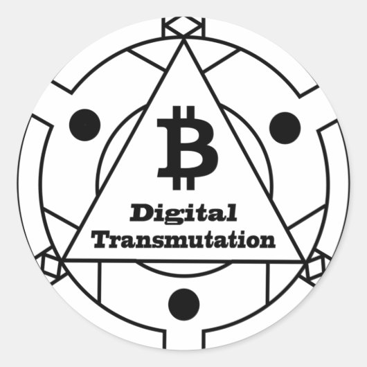 Digital Transmutation Alchemy Ronde Sticker (Voorkant)