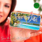 Digital Tropical Beach Save the Date Uitnodiging