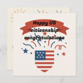 Digital U.S. Citizenship Felicitaties Kaart (Voorkant / Achterkant)