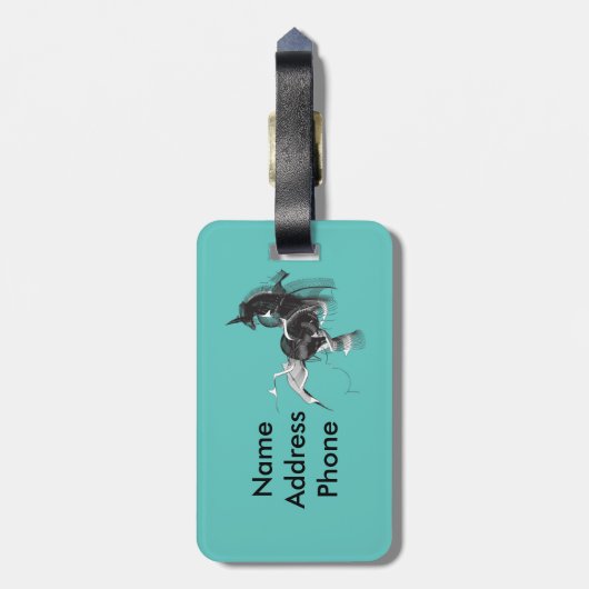 Digital Unicorn Bagagelabel (Achterkant verticaal)