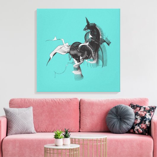 Digital Unicorn Canvas Afdruk (Insitu (Woonkamer))