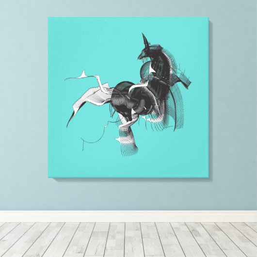 Digital Unicorn Canvas Afdruk (Insitu (Houten vloer))