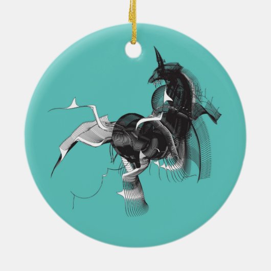 Digital Unicorn Keramisch Ornament (Achterkant)
