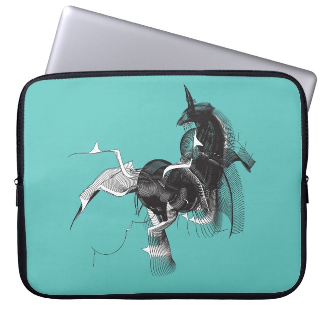 Digital Unicorn Laptop Sleeve (Voorkant)