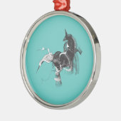 Digital Unicorn Metalen Ornament (Links)