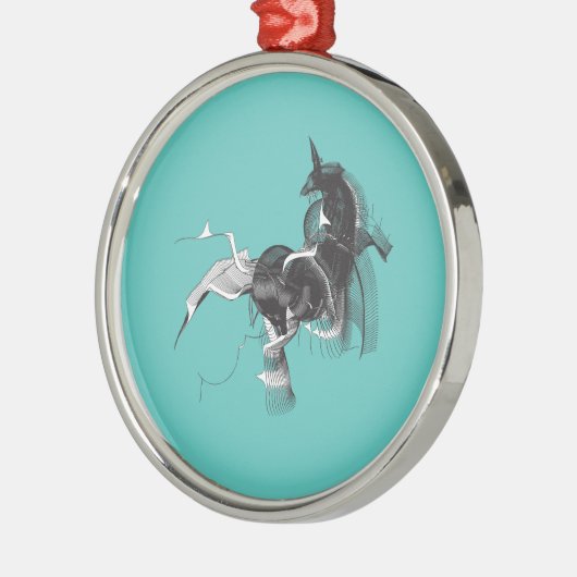 Digital Unicorn Metalen Ornament (Links)
