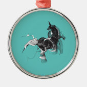 Digital Unicorn Metalen Ornament (Voorkant)