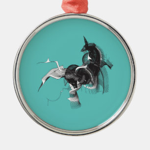 Digital Unicorn Metalen Ornament
