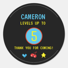 Digital Video Gamer Birthday Party Hartelijk dank Ronde Sticker